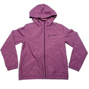 Vans Off The Wall Hoodie Men Small Plum Full Zip Nylon Jacket Windbreaker New